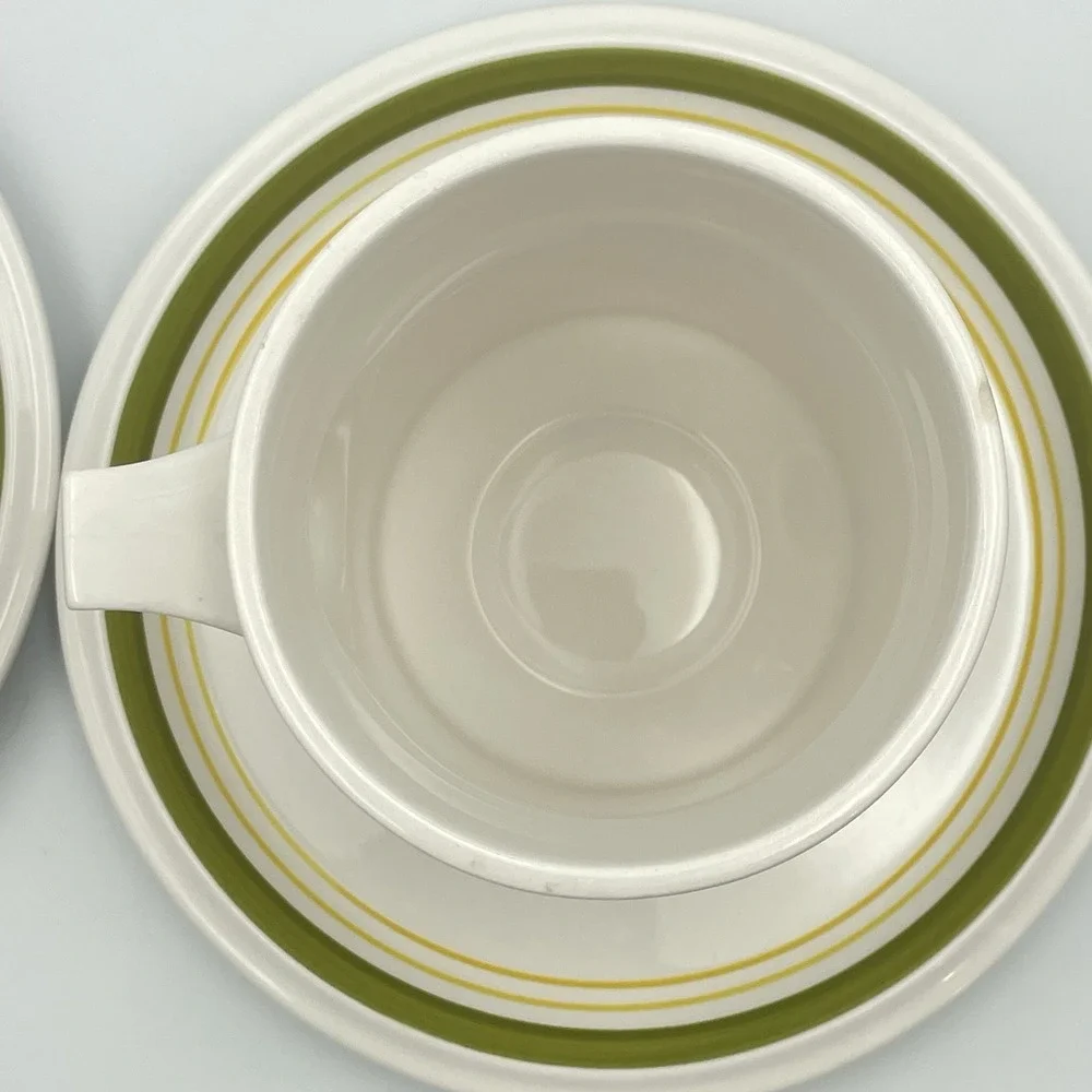 Mikasa Light 'n Lively Bahama 5401 Cup & Spouted Feeder Cup w/ Saucers Japan‎